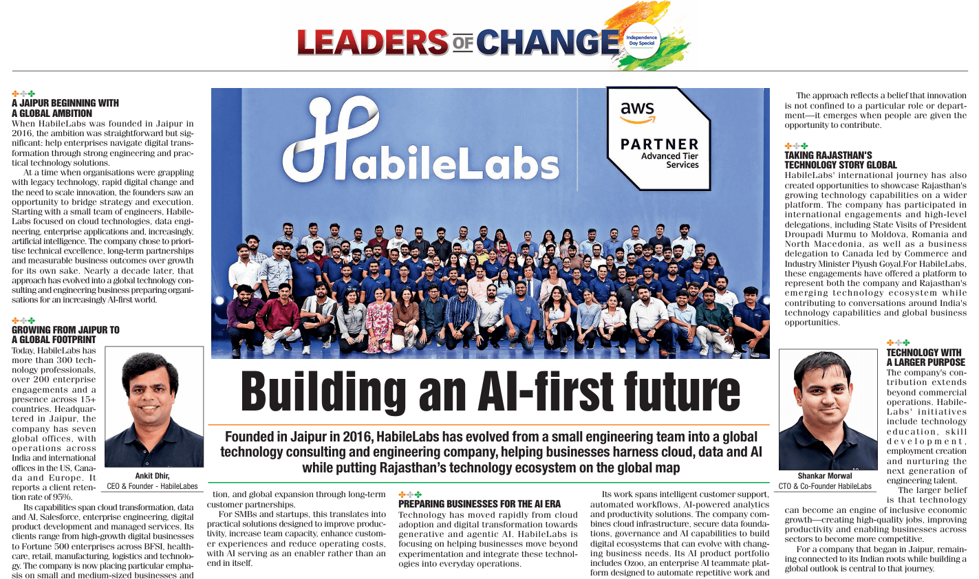 HabileLabs builds an AI-first future from Jaipur, expanding its global technology footprint